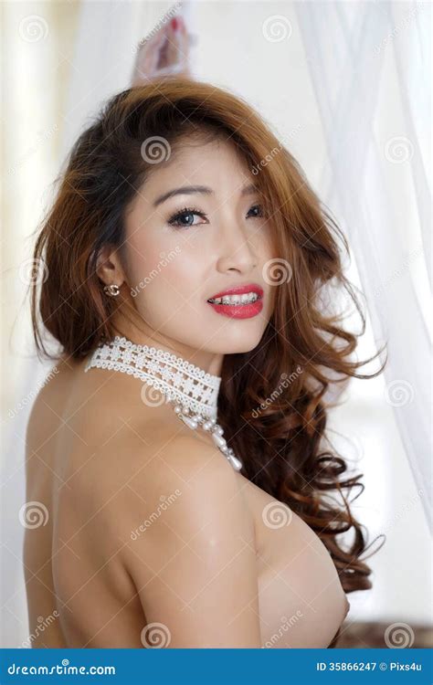 Beautiful Asian Woman In Lingerie Stock Image Image Of Cute Happy 35866247