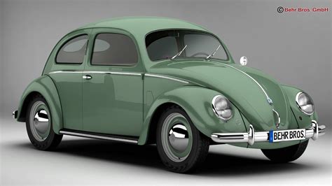 Volkswagen Beetle 1951 Deluxe 3d Model Flatpyramid