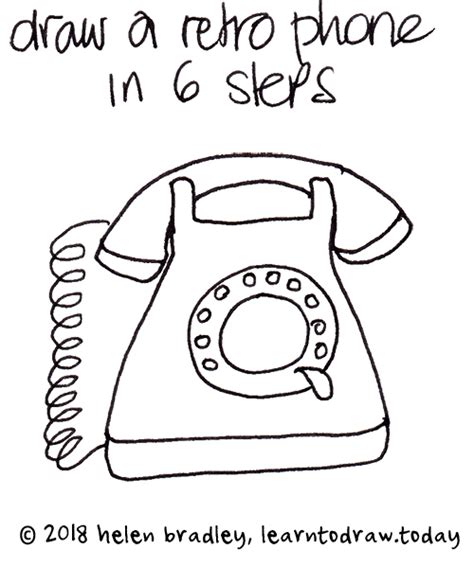 How To Draw A Retro Rotary Phone In Six Steps Learn To Draw