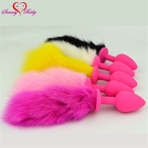 Small Colorful Tail Silicone Anal Plug Anal Toys Smooth Touch Butt Plug Erotic Toys Anus Beads