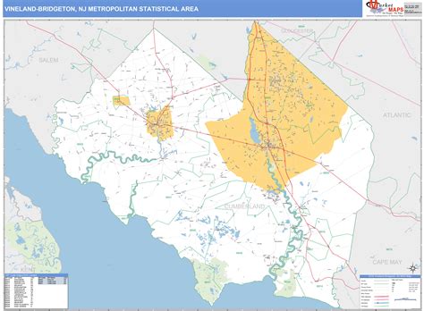 Vineland New Jersey Wall Map Premium Style By Marketm - vrogue.co