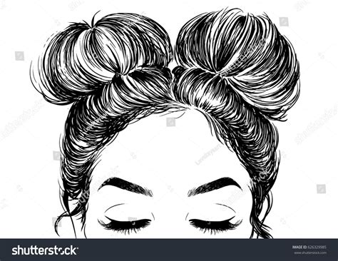 28 Double Bun Hairstyle Drawing Hairstyle Catalog
