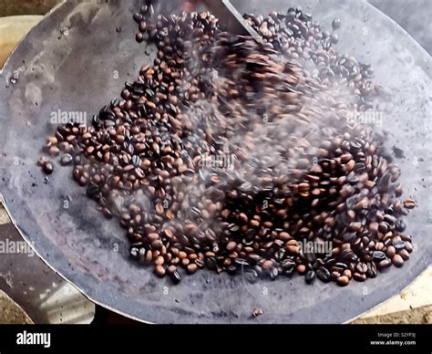 Roasting Coffee In A Small Traditional Ethiopian Coffee Shop Stock