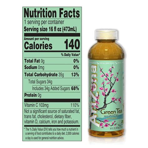 Arizona Green Tea With Ginseng And Honey 16 Fl Oz Pack Of 12 Healthystic