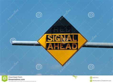Red Signal Ahead Traffic Sign Stock Photography Image