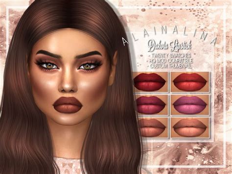 Alaina Lina Dakota Lipstick Sims 4 Custom Content Makeup Overdrawn