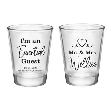 Essential Guests Wedding Shot Glasses Custom Wedding Shot Etsy