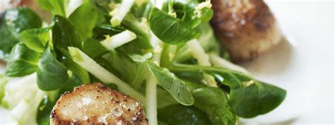 Both cold and warm, with fruit or vegetables can be a decoration of your table. Pan-Fried Scallops with Crunchy Apple Salad Recipe ...