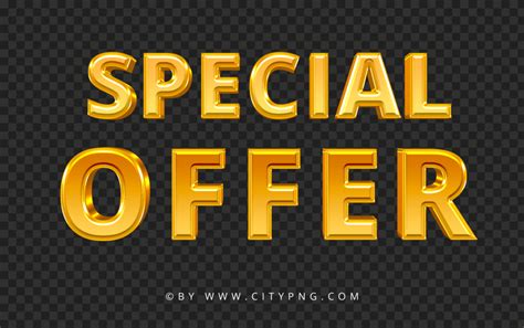 Special Offer Gold Sign Words Text Logo Png Citypng