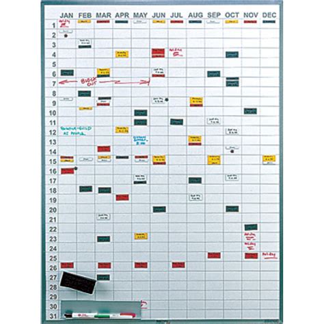 Yearly Calendar Dry Erase Board 12 Month Whiteboard Calendar