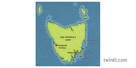 Van Diemens Land Penal Colonies Map Of Tasmania Australia Labarin Kasa