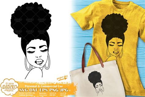 Afro Woman Silhouette Svg 1 Black Girl Svg Png File Didiko Designs