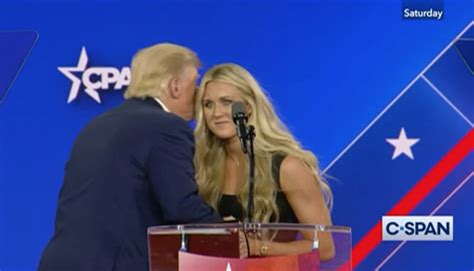 Watch Riley Gaines Pulls Away From Trump Kiss At Cpac