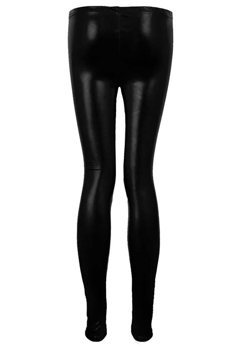 ladies metallic shiny wet look pvc women s disco pants sexy dance leggings ebay