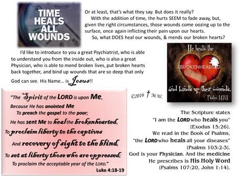 Time Heals All Wounds? JESUS is the One Who Heals the Broken-Hearted