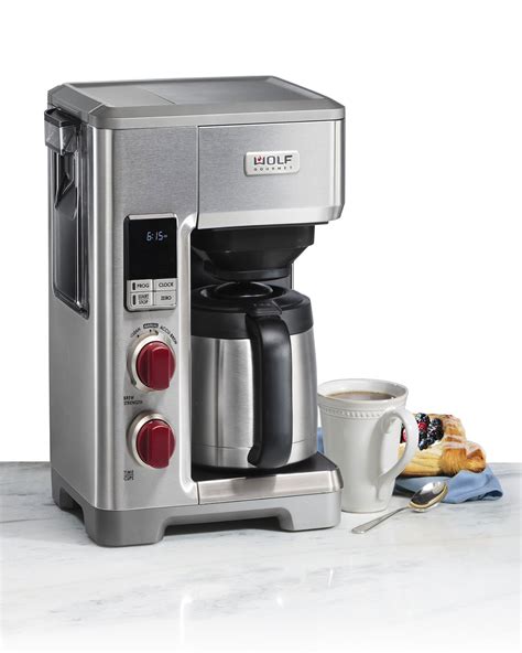 A wolf coffee maker is a large capacity coffee maker that can brew 10 cups of superior tasting coffee at a time. Wolf Gourmet Programmable Coffee System | Neiman Marcus