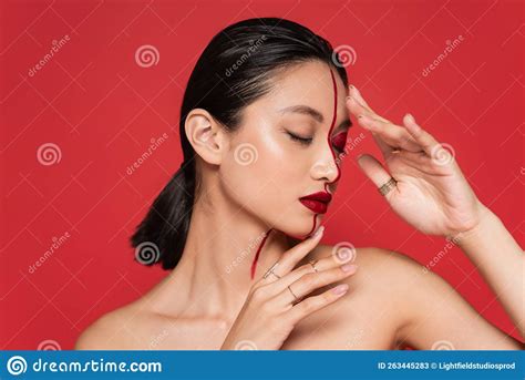 Sensual Asian Woman With Bare Shoulders Stock Image Image Of Posing Perfect 263445283