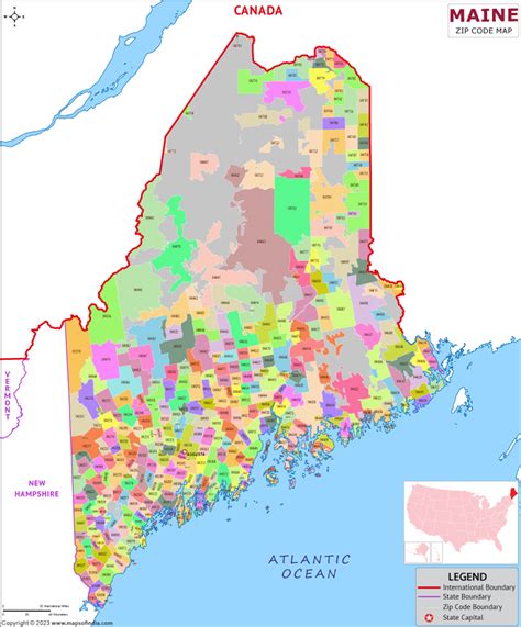 Zip Codes List For Maine Maine Zip Code Map