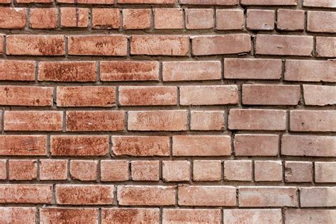 Old Red Brick Wall Rustic Texture Design Background Stock Photo