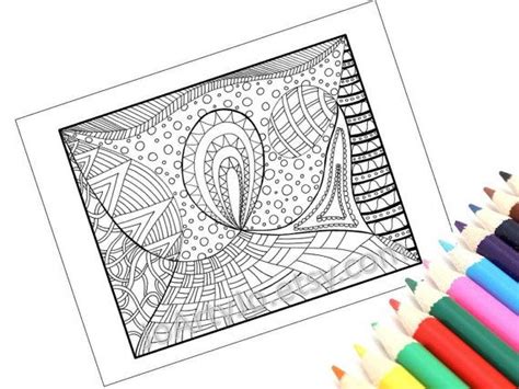 Coloring Page Zentangle Inspired Printable Zendoodle Page 5 Etsy