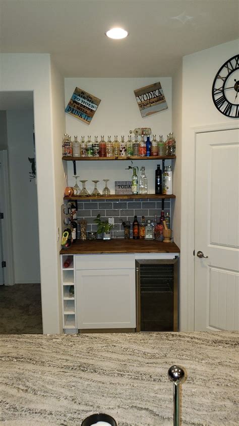 Check spelling or type a new query. Built-in dry bar with mini fridge and butcher block ...