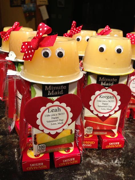 Check out our valentine gift box selection for the very best in unique or custom, handmade pieces from our shops. Valentine robot juice box idea with the small die cut ...