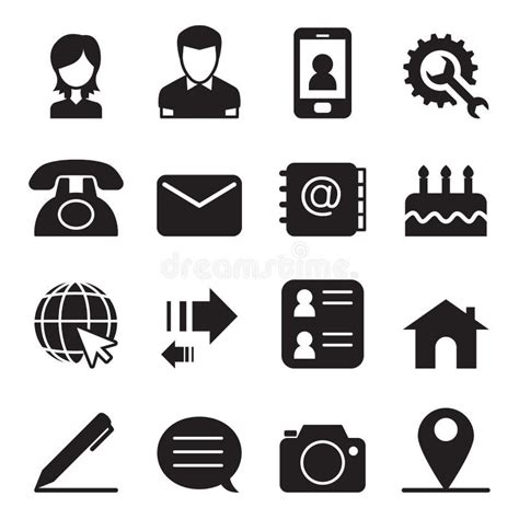 Contact Icons Set Vector Illustration Stock Vector Illustration Of