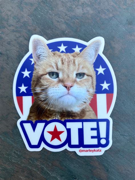Marley Katz Grumpy Cat Vote Sticker Etsy Uk