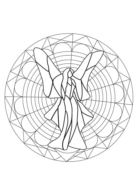 Fairy In A Mandala Mandalas Adult Coloring Pages