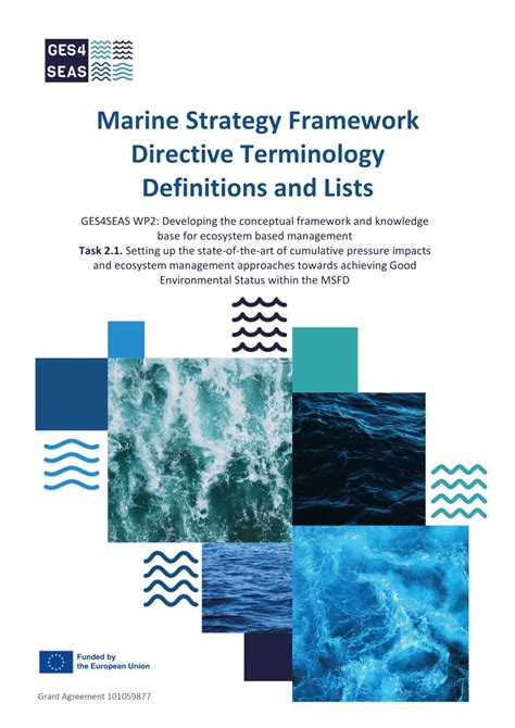 Pdf Marine Strategy Framework Directive Terminology Definitions And Lists