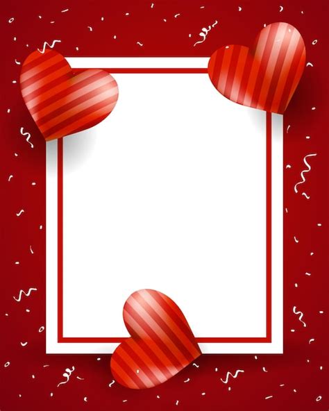 Feliz Dia Dos Namorados Cart O Com Cora O Vermelho E Confetes Em Vetor