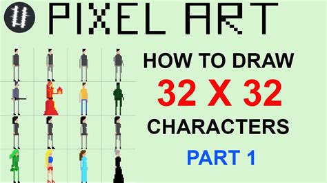 How To Pixel Art Tutorials 13 Draw 32x32 Character Part 1 Youtube
