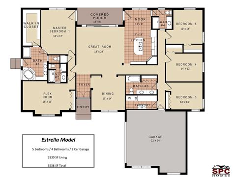 5 Bedroom Floor Plans 1 Story With Bedroom Floor Plan
