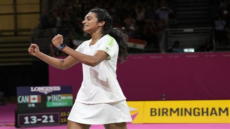 cwg 2022 pv sindhu wins maiden gold with win over canada michelle li india tv