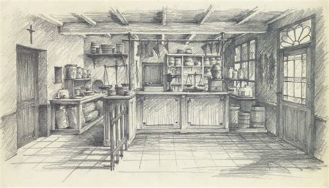 Pencil Drawing Country Store Circa 1950