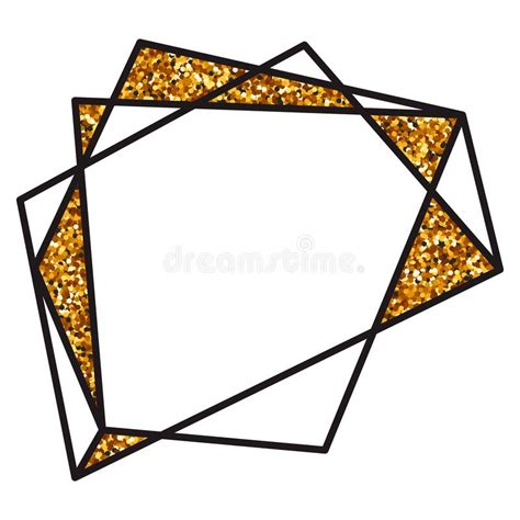 Illustration Geometric Polygonal Black Linear Frame Cristal Shapes