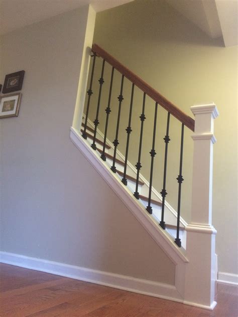 Wood Railing With Wrought Iron Balusters Lux Design And Contracting