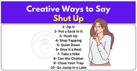 30 Creative Ways To Say Shut Up Engdic