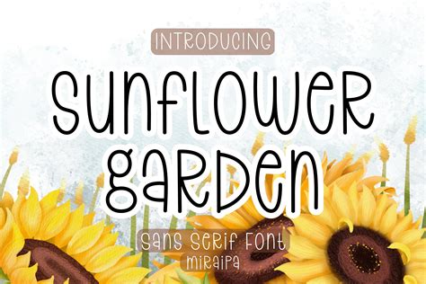 Sunflower Garden Font By Miraipa Creative Fabrica
