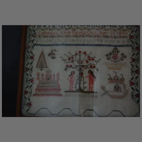 Adam And Eve Sampler 19th Century Needlework Westwillow Antiques