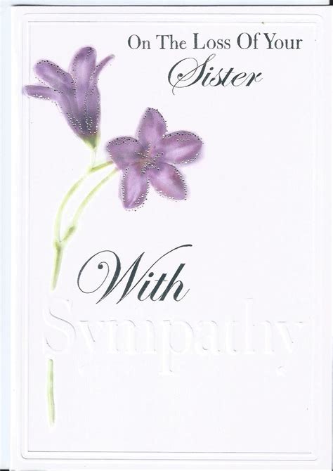 On The Loss Of Your Sister With Sympathy Condolence Bereavement Card