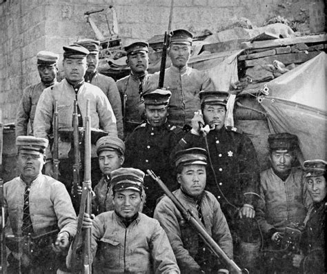 Imperial Japanese Army Soldiers In Pyongyang Korea During The First
