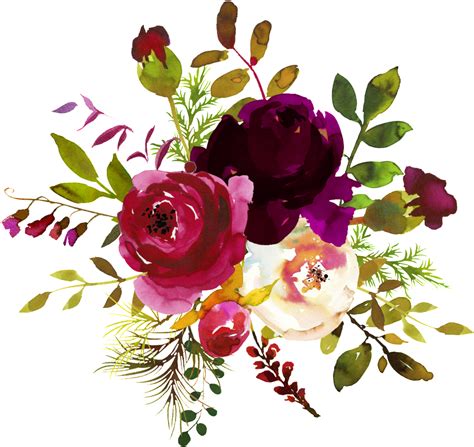 Burgundy Navy Watercolor Flowers Svg Free 61 Svg Png Eps Dxf File