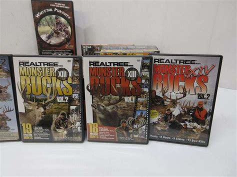 32 Assorted Hunting Dvds Realtree Monster Bucks Bow Hunting Ted