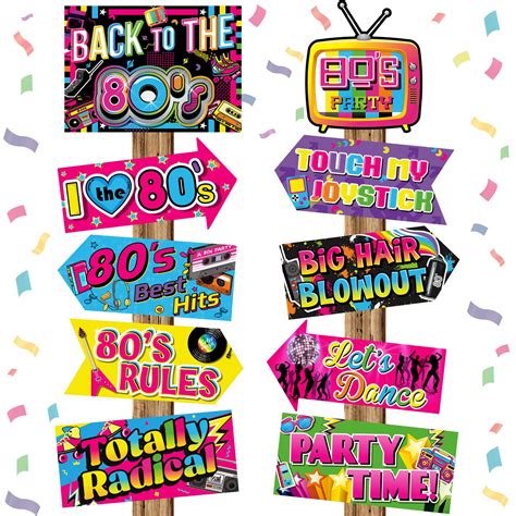 Buy 20 Pieces 80s Party Sign Back To 80s Theme Photo Booth Props Retro