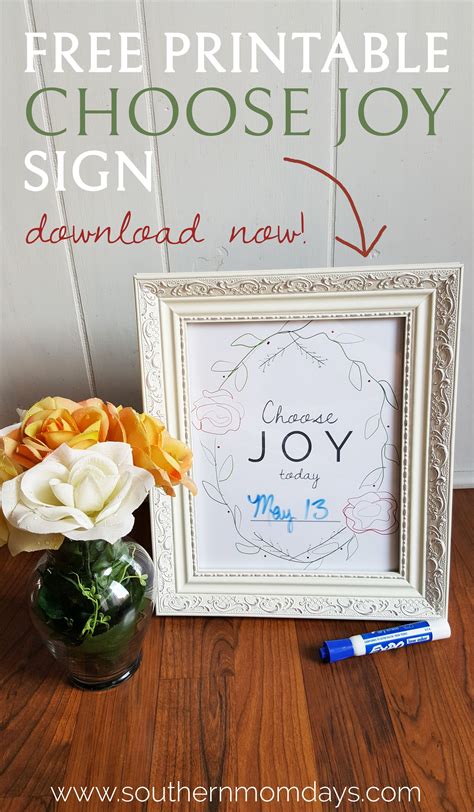 Choose Joy Sign: Free Printable Download | Joy sign, Choose joy, Choose joy printable
