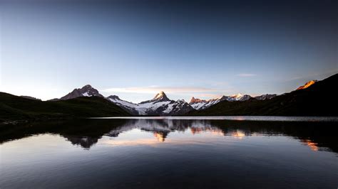 Earth Lake Bachalpsee Lakes Mountain Lake Reflection Switzerland