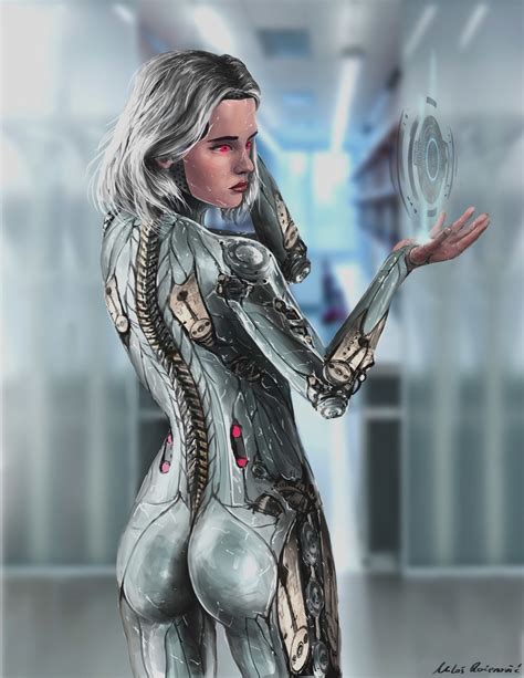 Artstation Futuristic Girl Milos Rocenovic Cyborg Girl Cyberpunk