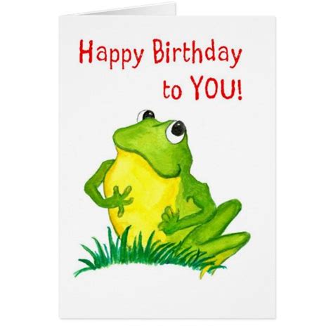 Green Frog Birthday Card Zazzle