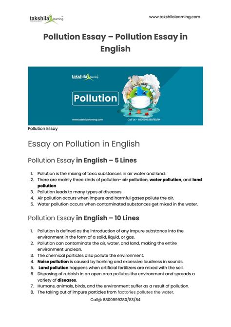 Pollution Essay Pollution Essay In English By Onlineeducation Issuu